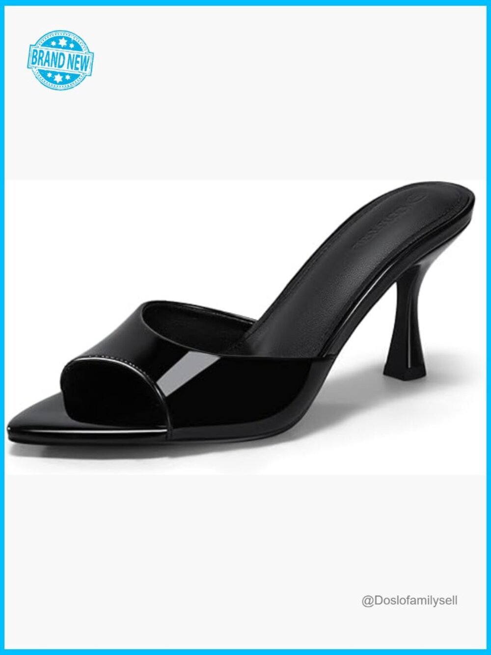 Pointed Peep Toe High Heel Mule Sandals Slip On Backless Dress Shoes